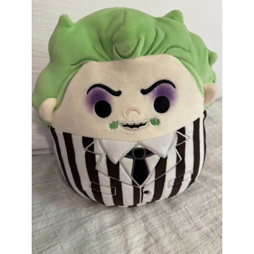 Beetlejuice Plush Pillow Stuffed Character Cushion Green Hair Striped Suit